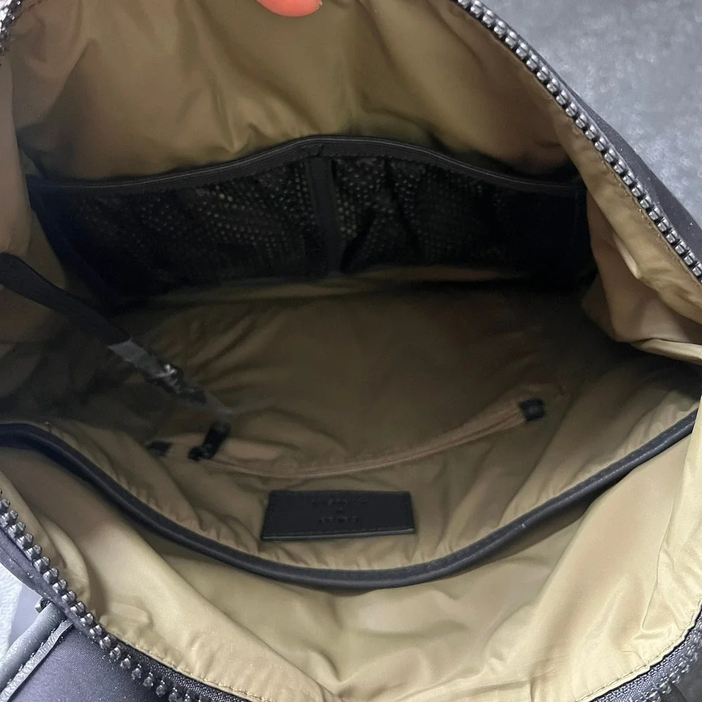 Caraa‎ x Athleta Black Neoprene Leather Trim Backpack Commuter Gym Bag Large
